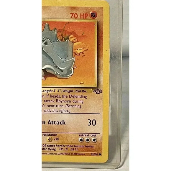 Keychain Pokémon TCG Rhyhorn Jungle 61/64‎ Regular Unlimited Common LP - Picture 3 of 7